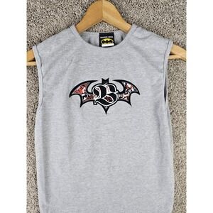Vintage Batman Gray‎ Raised Symbol DC Comics Warner Bros Boys Large